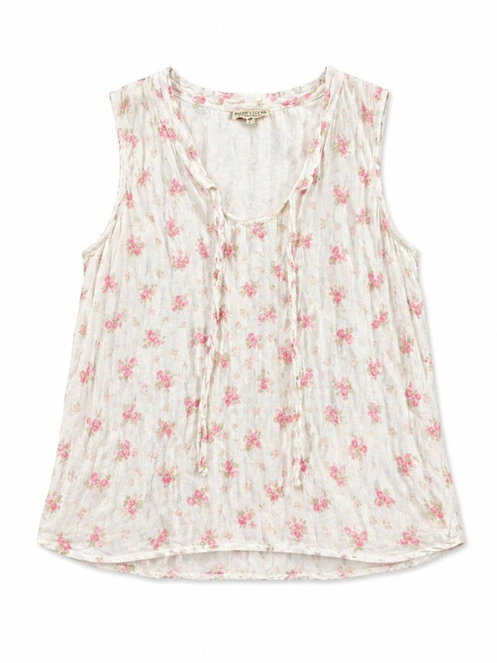 Via Signoria 100% Silk Foral Sleeveless Top, Size Large
